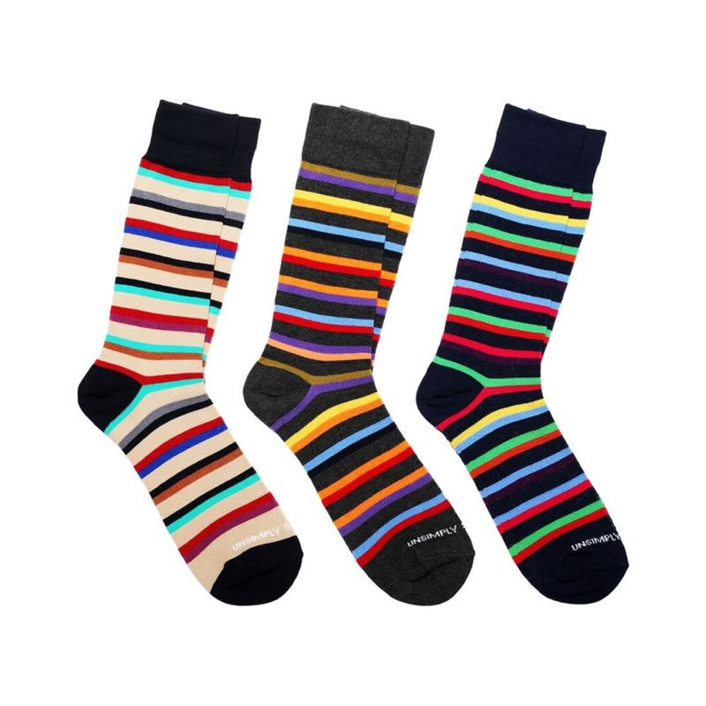 Unsimply Stitched 3-Pack Men's Crew Socks, Multicolor